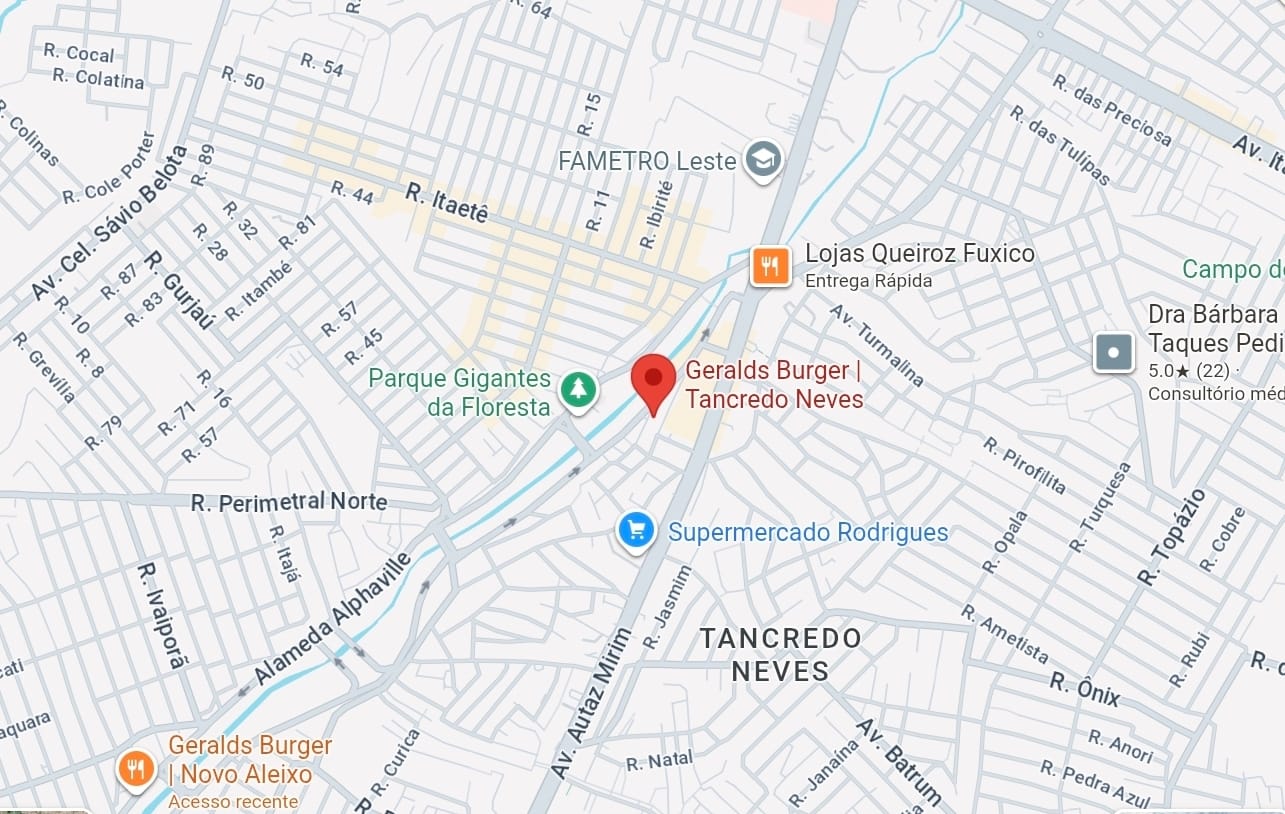 Localização Geralds Burger Tancredo Neves Hamburgueria Artesanal em Manaus